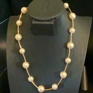 Pearl and gold tone necklace designed by Kenneth J Lane.